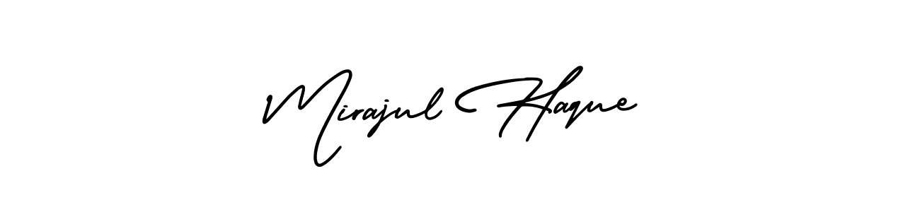 This is the best signature style for the Mirajul Haque name. Also you like these signature font (AmerikaSignatureDemo-Regular). Mix name signature. Mirajul Haque signature style 3 images and pictures png