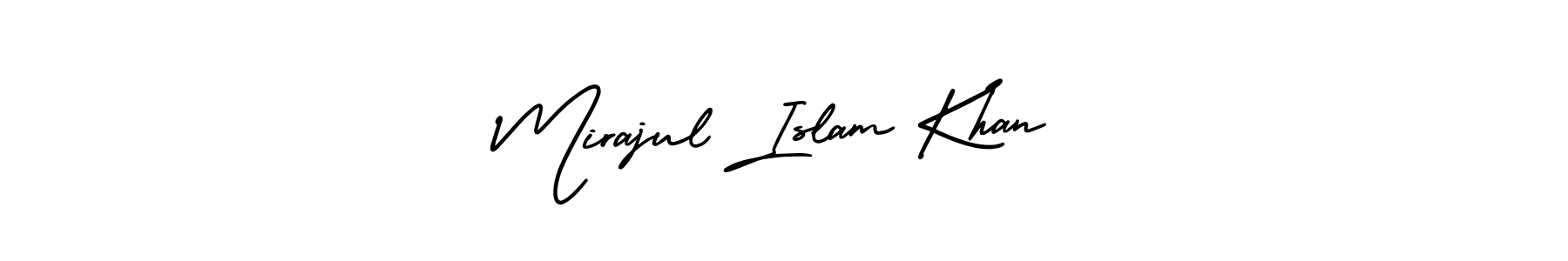 This is the best signature style for the Mirajul Islam Khan name. Also you like these signature font (AmerikaSignatureDemo-Regular). Mix name signature. Mirajul Islam Khan signature style 3 images and pictures png