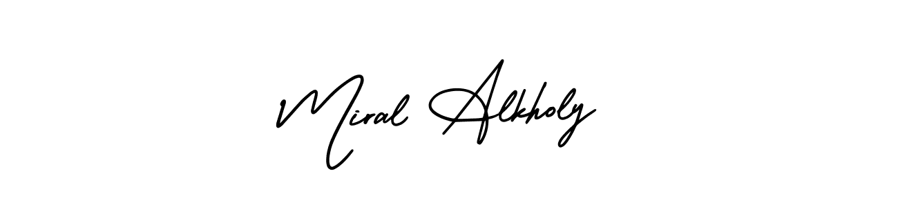 How to Draw Miral Alkholy signature style? AmerikaSignatureDemo-Regular is a latest design signature styles for name Miral Alkholy. Miral Alkholy signature style 3 images and pictures png