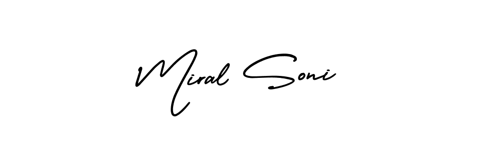 Make a beautiful signature design for name Miral Soni. With this signature (AmerikaSignatureDemo-Regular) style, you can create a handwritten signature for free. Miral Soni signature style 3 images and pictures png