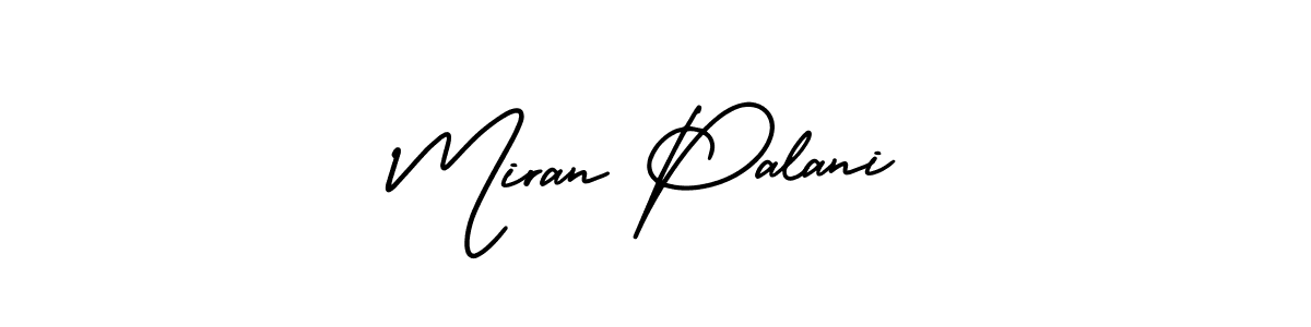 You should practise on your own different ways (AmerikaSignatureDemo-Regular) to write your name (Miran Palani) in signature. don't let someone else do it for you. Miran Palani signature style 3 images and pictures png