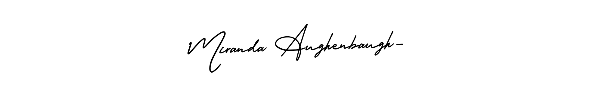Also You can easily find your signature by using the search form. We will create Miranda Aughenbaugh- name handwritten signature images for you free of cost using AmerikaSignatureDemo-Regular sign style. Miranda Aughenbaugh- signature style 3 images and pictures png