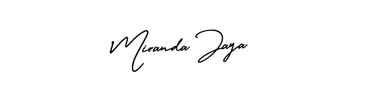Similarly AmerikaSignatureDemo-Regular is the best handwritten signature design. Signature creator online .You can use it as an online autograph creator for name Miranda Jaya. Miranda Jaya signature style 3 images and pictures png