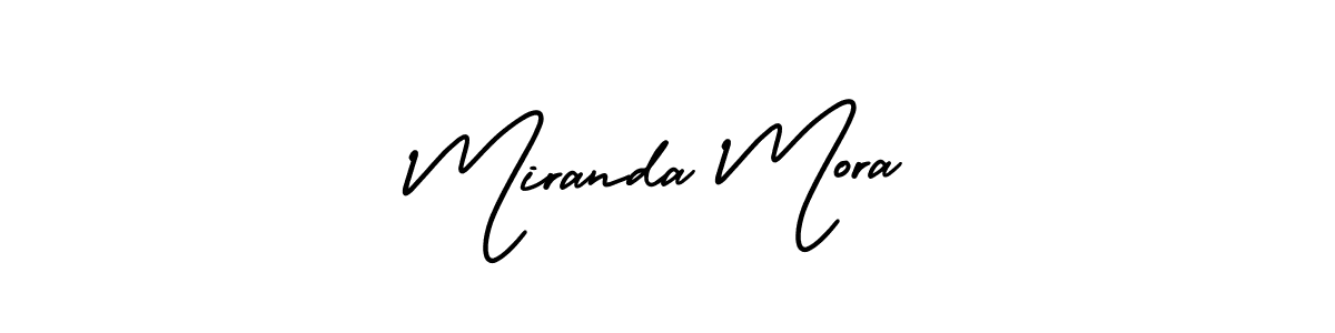Make a beautiful signature design for name Miranda Mora. With this signature (AmerikaSignatureDemo-Regular) style, you can create a handwritten signature for free. Miranda Mora signature style 3 images and pictures png