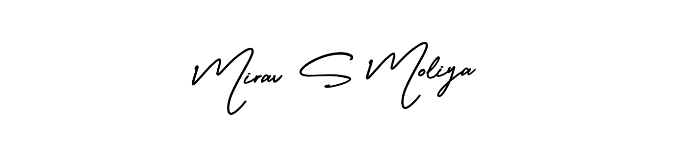 How to make Mirav S Moliya name signature. Use AmerikaSignatureDemo-Regular style for creating short signs online. This is the latest handwritten sign. Mirav S Moliya signature style 3 images and pictures png