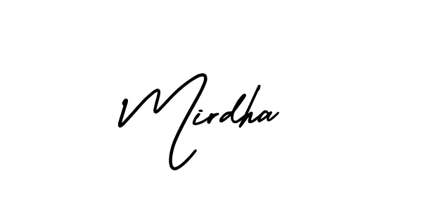 How to make Mirdha signature? AmerikaSignatureDemo-Regular is a professional autograph style. Create handwritten signature for Mirdha name. Mirdha signature style 3 images and pictures png