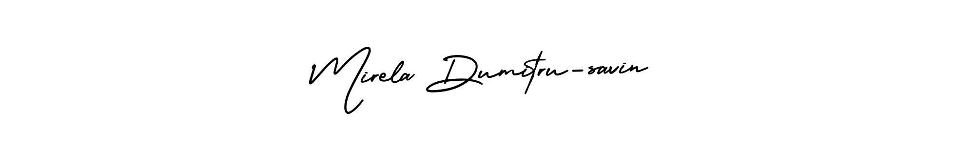 How to Draw Mirela Dumitru-savin signature style? AmerikaSignatureDemo-Regular is a latest design signature styles for name Mirela Dumitru-savin. Mirela Dumitru-savin signature style 3 images and pictures png