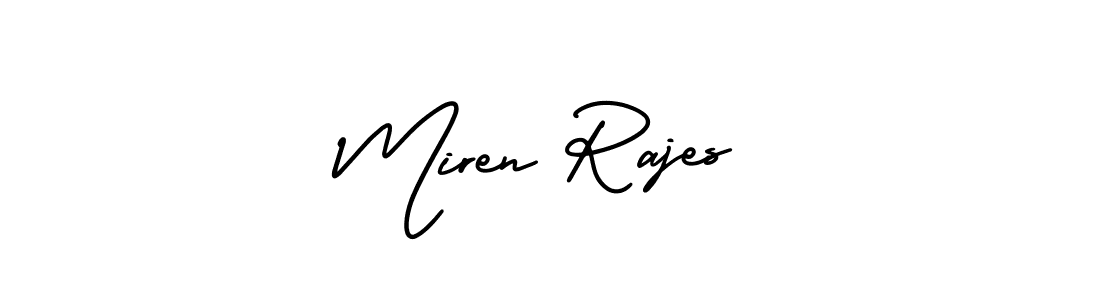 AmerikaSignatureDemo-Regular is a professional signature style that is perfect for those who want to add a touch of class to their signature. It is also a great choice for those who want to make their signature more unique. Get Miren Rajes name to fancy signature for free. Miren Rajes signature style 3 images and pictures png