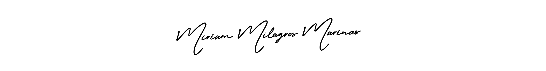 Miriam Milagros Marinas stylish signature style. Best Handwritten Sign (AmerikaSignatureDemo-Regular) for my name. Handwritten Signature Collection Ideas for my name Miriam Milagros Marinas. Miriam Milagros Marinas signature style 3 images and pictures png