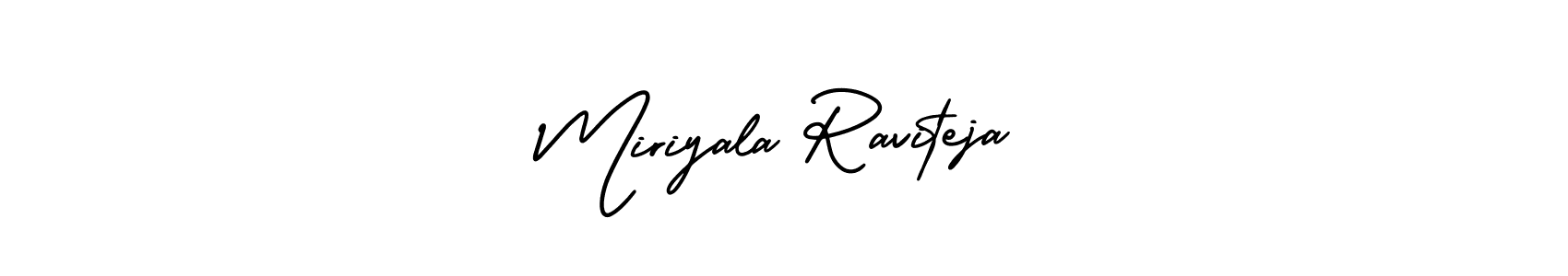 Make a beautiful signature design for name Miriyala Raviteja. With this signature (AmerikaSignatureDemo-Regular) style, you can create a handwritten signature for free. Miriyala Raviteja signature style 3 images and pictures png