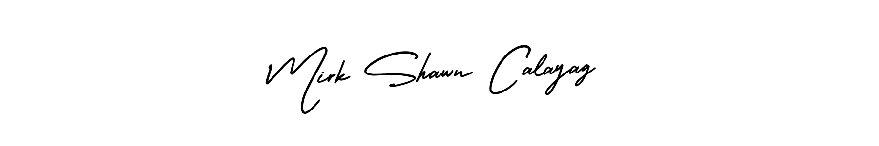 if you are searching for the best signature style for your name Mirk Shawn Calayag. so please give up your signature search. here we have designed multiple signature styles  using AmerikaSignatureDemo-Regular. Mirk Shawn Calayag signature style 3 images and pictures png