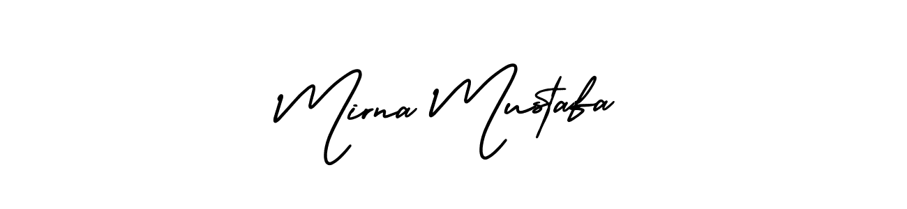 Create a beautiful signature design for name Mirna Mustafa. With this signature (AmerikaSignatureDemo-Regular) fonts, you can make a handwritten signature for free. Mirna Mustafa signature style 3 images and pictures png