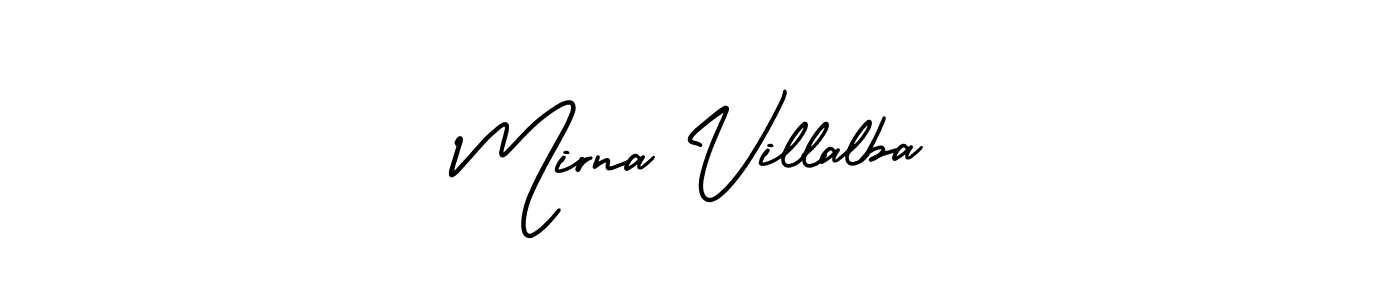 How to make Mirna Villalba name signature. Use AmerikaSignatureDemo-Regular style for creating short signs online. This is the latest handwritten sign. Mirna Villalba signature style 3 images and pictures png