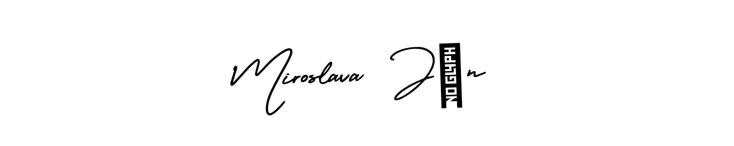 if you are searching for the best signature style for your name Miroslava  Ján. so please give up your signature search. here we have designed multiple signature styles  using AmerikaSignatureDemo-Regular. Miroslava  Ján signature style 3 images and pictures png