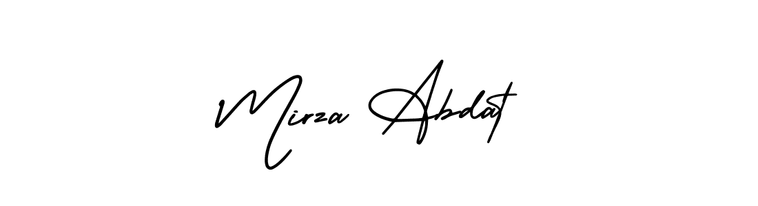 Use a signature maker to create a handwritten signature online. With this signature software, you can design (AmerikaSignatureDemo-Regular) your own signature for name Mirza Abdat. Mirza Abdat signature style 3 images and pictures png