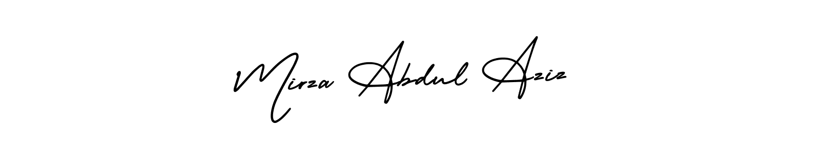The best way (AmerikaSignatureDemo-Regular) to make a short signature is to pick only two or three words in your name. The name Mirza Abdul Aziz include a total of six letters. For converting this name. Mirza Abdul Aziz signature style 3 images and pictures png