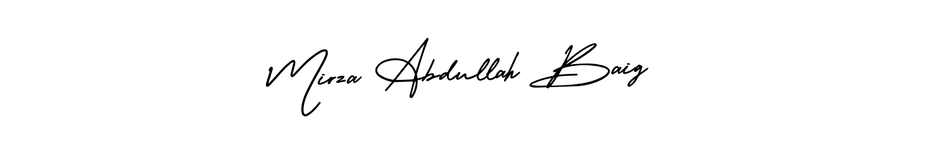 How to make Mirza Abdullah Baig name signature. Use AmerikaSignatureDemo-Regular style for creating short signs online. This is the latest handwritten sign. Mirza Abdullah Baig signature style 3 images and pictures png