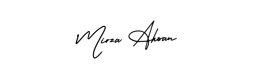 Design your own signature with our free online signature maker. With this signature software, you can create a handwritten (AmerikaSignatureDemo-Regular) signature for name Mirza Ahsan. Mirza Ahsan signature style 3 images and pictures png