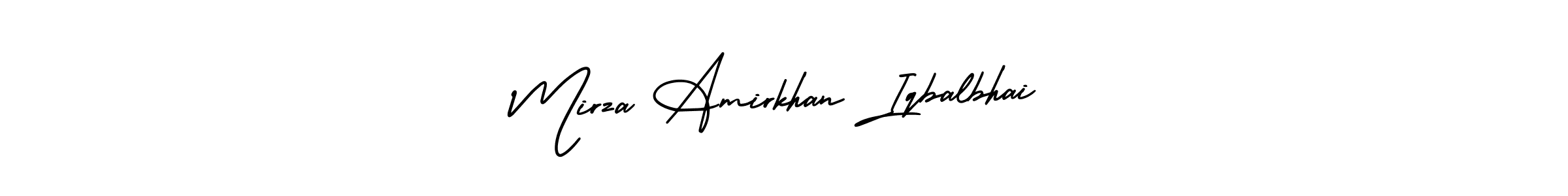 Make a short Mirza Amirkhan Iqbalbhai signature style. Manage your documents anywhere anytime using AmerikaSignatureDemo-Regular. Create and add eSignatures, submit forms, share and send files easily. Mirza Amirkhan Iqbalbhai signature style 3 images and pictures png