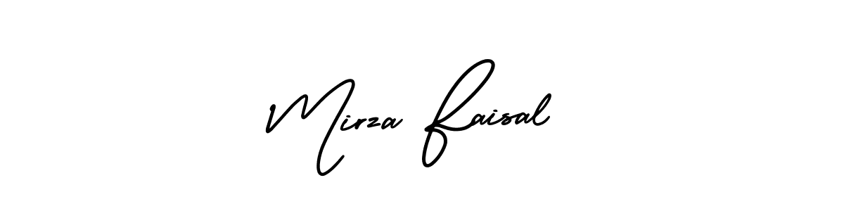 The best way (AmerikaSignatureDemo-Regular) to make a short signature is to pick only two or three words in your name. The name Mirza Faisal include a total of six letters. For converting this name. Mirza Faisal signature style 3 images and pictures png