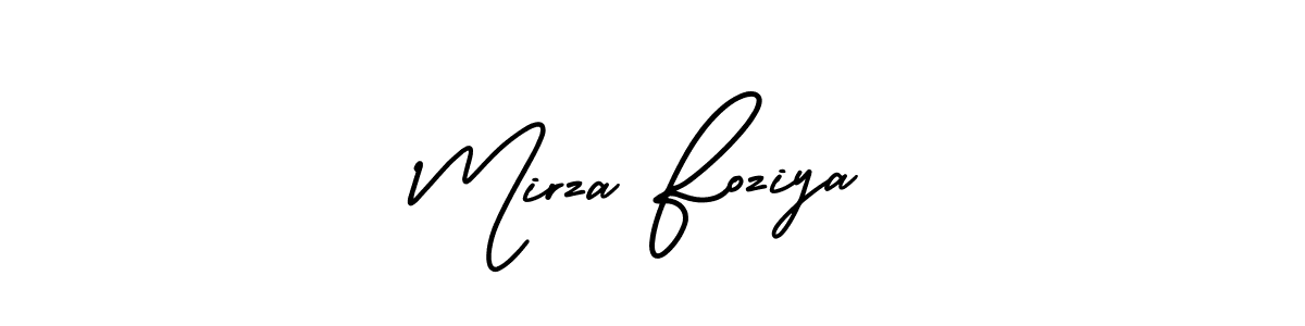 AmerikaSignatureDemo-Regular is a professional signature style that is perfect for those who want to add a touch of class to their signature. It is also a great choice for those who want to make their signature more unique. Get Mirza Foziya name to fancy signature for free. Mirza Foziya signature style 3 images and pictures png