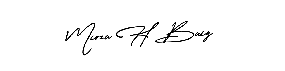 Also You can easily find your signature by using the search form. We will create Mirza H Baig name handwritten signature images for you free of cost using AmerikaSignatureDemo-Regular sign style. Mirza H Baig signature style 3 images and pictures png