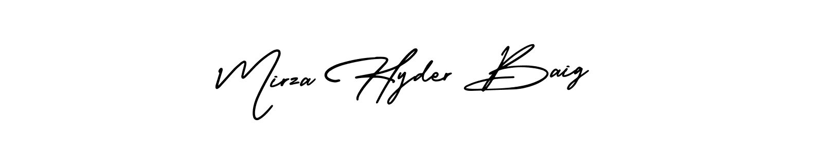 Create a beautiful signature design for name Mirza Hyder Baig. With this signature (AmerikaSignatureDemo-Regular) fonts, you can make a handwritten signature for free. Mirza Hyder Baig signature style 3 images and pictures png