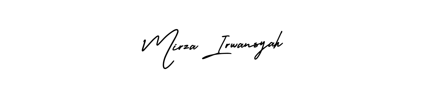 How to Draw Mirza Irwansyah signature style? AmerikaSignatureDemo-Regular is a latest design signature styles for name Mirza Irwansyah. Mirza Irwansyah signature style 3 images and pictures png