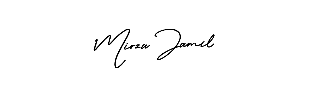 if you are searching for the best signature style for your name Mirza Jamil. so please give up your signature search. here we have designed multiple signature styles  using AmerikaSignatureDemo-Regular. Mirza Jamil signature style 3 images and pictures png