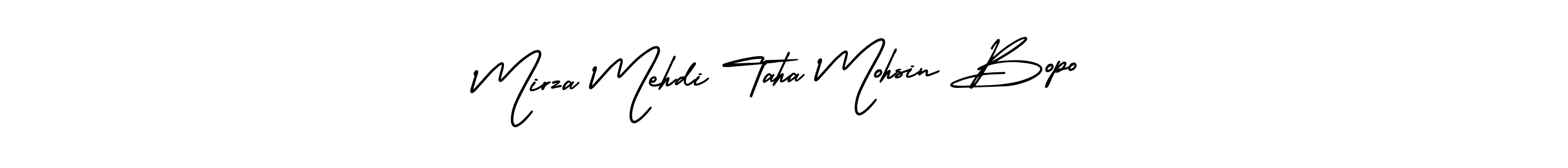 Create a beautiful signature design for name Mirza Mehdi Taha Mohsin Bopo. With this signature (AmerikaSignatureDemo-Regular) fonts, you can make a handwritten signature for free. Mirza Mehdi Taha Mohsin Bopo signature style 3 images and pictures png