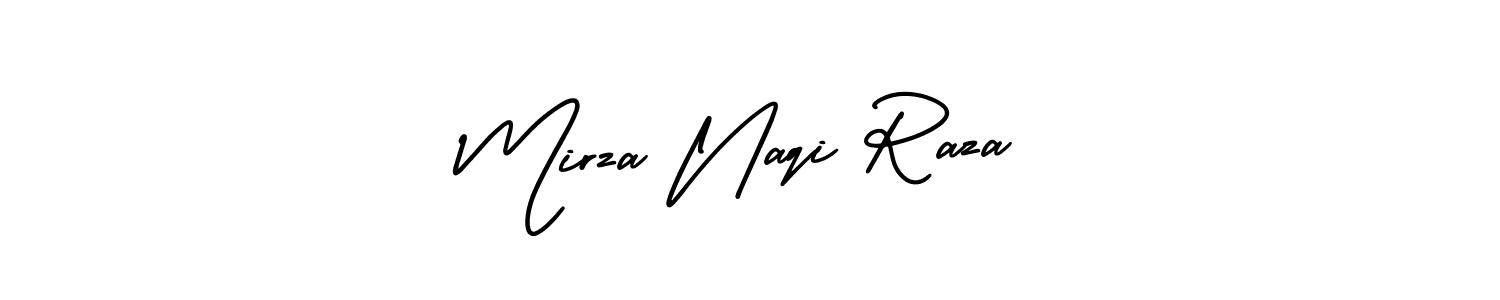 How to make Mirza Naqi Raza name signature. Use AmerikaSignatureDemo-Regular style for creating short signs online. This is the latest handwritten sign. Mirza Naqi Raza signature style 3 images and pictures png