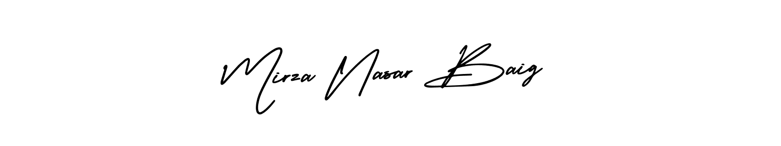 See photos of Mirza Nasar Baig official signature by Spectra . Check more albums & portfolios. Read reviews & check more about AmerikaSignatureDemo-Regular font. Mirza Nasar Baig signature style 3 images and pictures png