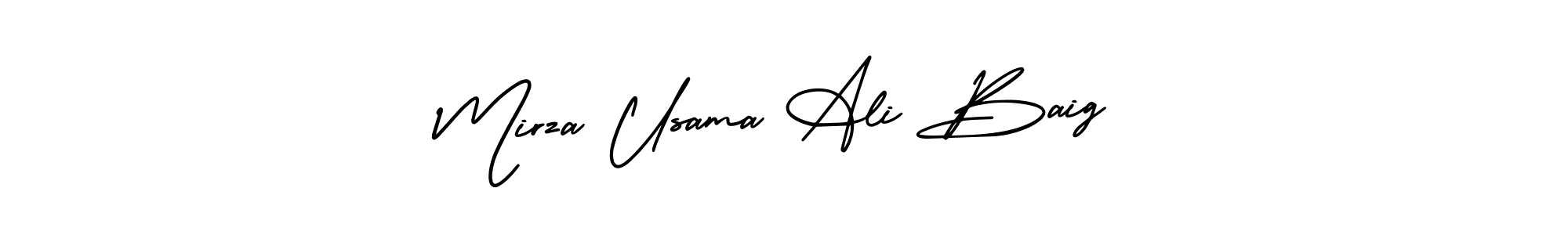 Design your own signature with our free online signature maker. With this signature software, you can create a handwritten (AmerikaSignatureDemo-Regular) signature for name Mirza Usama Ali Baig. Mirza Usama Ali Baig signature style 3 images and pictures png