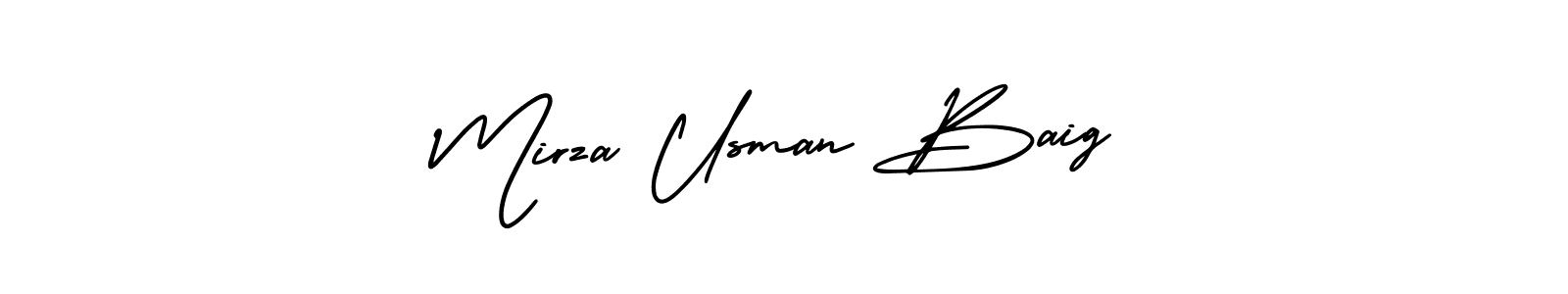 Mirza Usman Baig stylish signature style. Best Handwritten Sign (AmerikaSignatureDemo-Regular) for my name. Handwritten Signature Collection Ideas for my name Mirza Usman Baig. Mirza Usman Baig signature style 3 images and pictures png