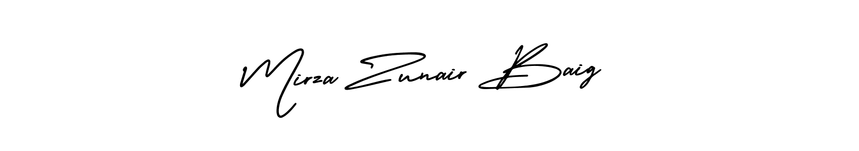 AmerikaSignatureDemo-Regular is a professional signature style that is perfect for those who want to add a touch of class to their signature. It is also a great choice for those who want to make their signature more unique. Get Mirza Zunair Baig name to fancy signature for free. Mirza Zunair Baig signature style 3 images and pictures png