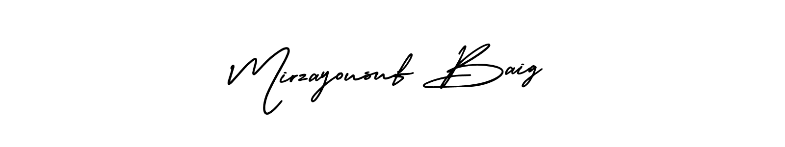 if you are searching for the best signature style for your name Mirzayousuf Baig. so please give up your signature search. here we have designed multiple signature styles  using AmerikaSignatureDemo-Regular. Mirzayousuf Baig signature style 3 images and pictures png