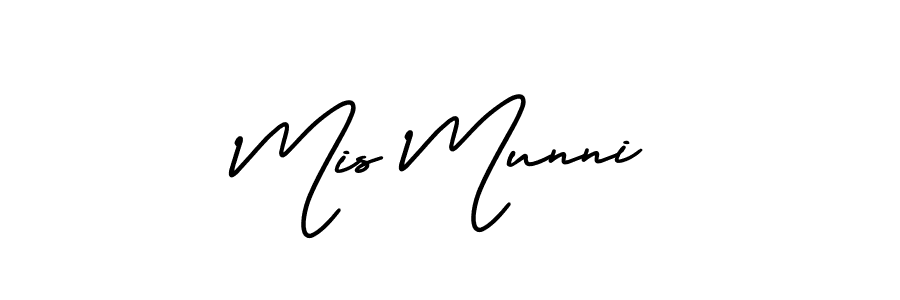 Mis Munni stylish signature style. Best Handwritten Sign (AmerikaSignatureDemo-Regular) for my name. Handwritten Signature Collection Ideas for my name Mis Munni. Mis Munni signature style 3 images and pictures png