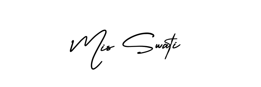 AmerikaSignatureDemo-Regular is a professional signature style that is perfect for those who want to add a touch of class to their signature. It is also a great choice for those who want to make their signature more unique. Get Mis Swati name to fancy signature for free. Mis Swati signature style 3 images and pictures png