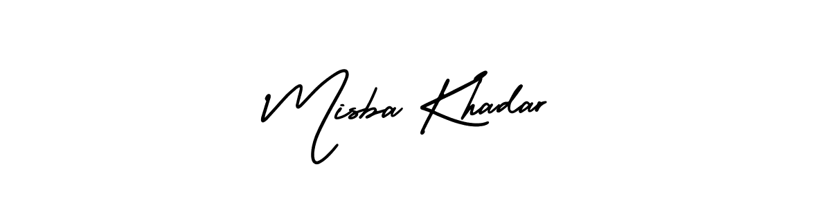 Misba Khadar stylish signature style. Best Handwritten Sign (AmerikaSignatureDemo-Regular) for my name. Handwritten Signature Collection Ideas for my name Misba Khadar. Misba Khadar signature style 3 images and pictures png