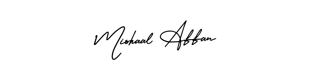 Create a beautiful signature design for name Mishaal Affan. With this signature (AmerikaSignatureDemo-Regular) fonts, you can make a handwritten signature for free. Mishaal Affan signature style 3 images and pictures png