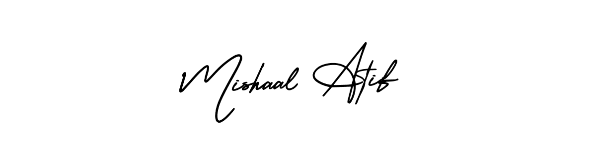 Check out images of Autograph of Mishaal Atif name. Actor Mishaal Atif Signature Style. AmerikaSignatureDemo-Regular is a professional sign style online. Mishaal Atif signature style 3 images and pictures png