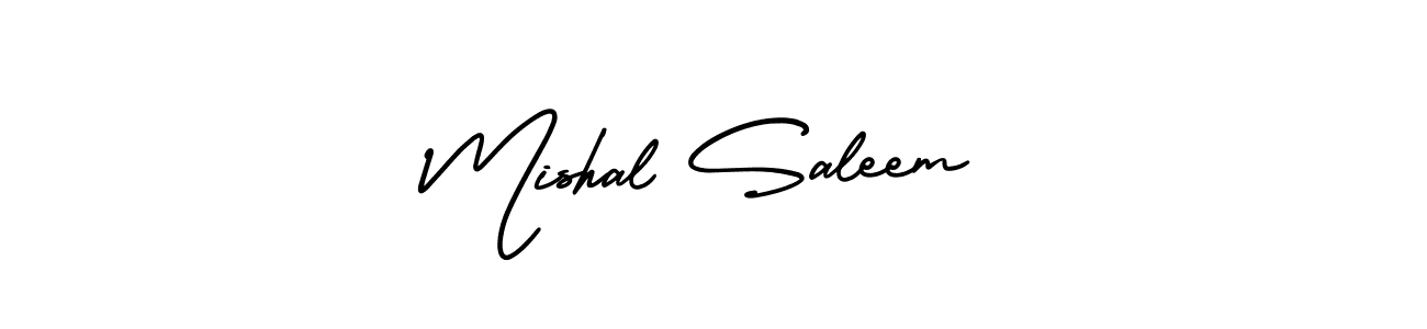 Make a short Mishal Saleem signature style. Manage your documents anywhere anytime using AmerikaSignatureDemo-Regular. Create and add eSignatures, submit forms, share and send files easily. Mishal Saleem signature style 3 images and pictures png