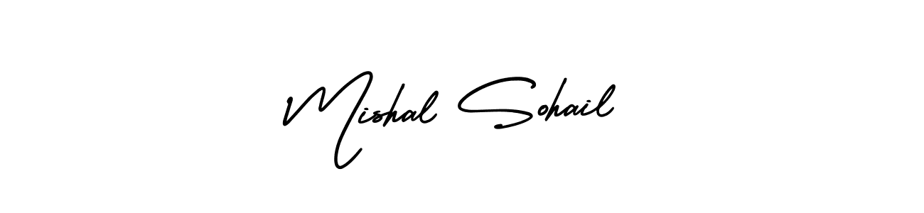 Mishal Sohail stylish signature style. Best Handwritten Sign (AmerikaSignatureDemo-Regular) for my name. Handwritten Signature Collection Ideas for my name Mishal Sohail. Mishal Sohail signature style 3 images and pictures png