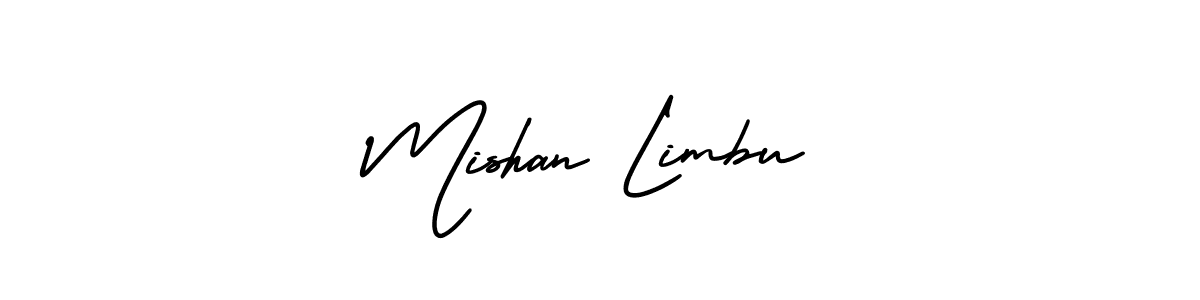 Design your own signature with our free online signature maker. With this signature software, you can create a handwritten (AmerikaSignatureDemo-Regular) signature for name Mishan Limbu. Mishan Limbu signature style 3 images and pictures png