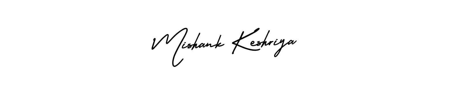 The best way (AmerikaSignatureDemo-Regular) to make a short signature is to pick only two or three words in your name. The name Mishank Keshriya include a total of six letters. For converting this name. Mishank Keshriya signature style 3 images and pictures png