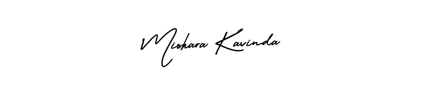 How to make Mishara Kavinda name signature. Use AmerikaSignatureDemo-Regular style for creating short signs online. This is the latest handwritten sign. Mishara Kavinda signature style 3 images and pictures png