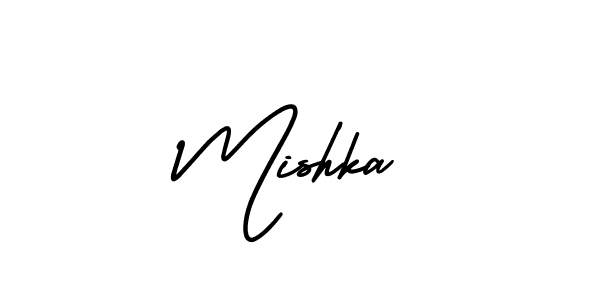 The best way (AmerikaSignatureDemo-Regular) to make a short signature is to pick only two or three words in your name. The name Mishka include a total of six letters. For converting this name. Mishka signature style 3 images and pictures png