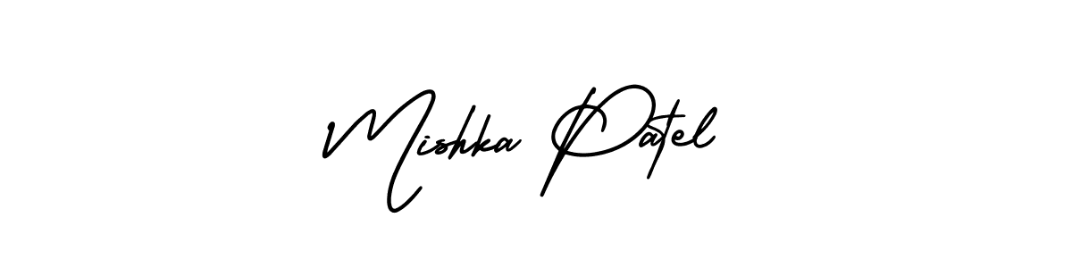 Make a beautiful signature design for name Mishka Patel. With this signature (AmerikaSignatureDemo-Regular) style, you can create a handwritten signature for free. Mishka Patel signature style 3 images and pictures png