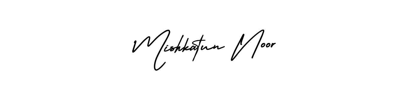 How to make Mishkatun Noor name signature. Use AmerikaSignatureDemo-Regular style for creating short signs online. This is the latest handwritten sign. Mishkatun Noor signature style 3 images and pictures png