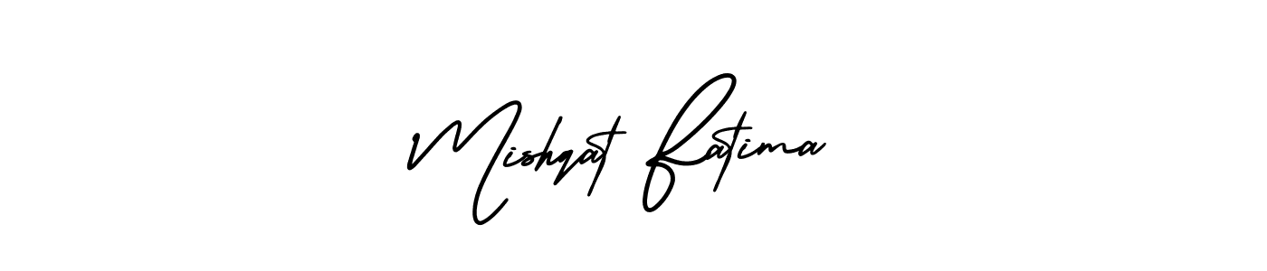 This is the best signature style for the Mishqat Fatima name. Also you like these signature font (AmerikaSignatureDemo-Regular). Mix name signature. Mishqat Fatima signature style 3 images and pictures png